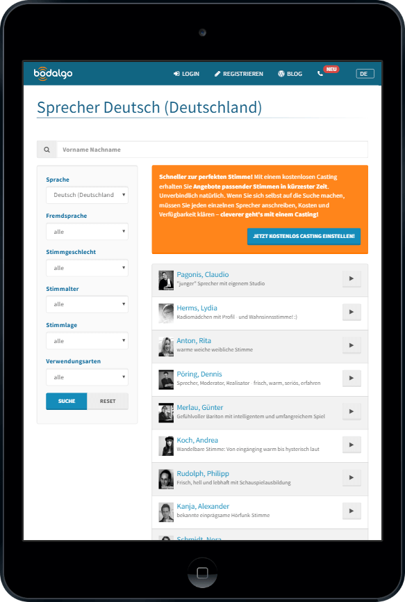 Sprecher-Datenbank